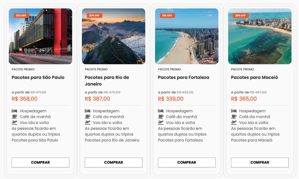 Pacotes de Viagens 123 milhas