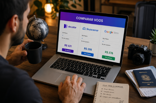 Decolar, Skyscanner ou Google Voos como encontrar passagens baratas